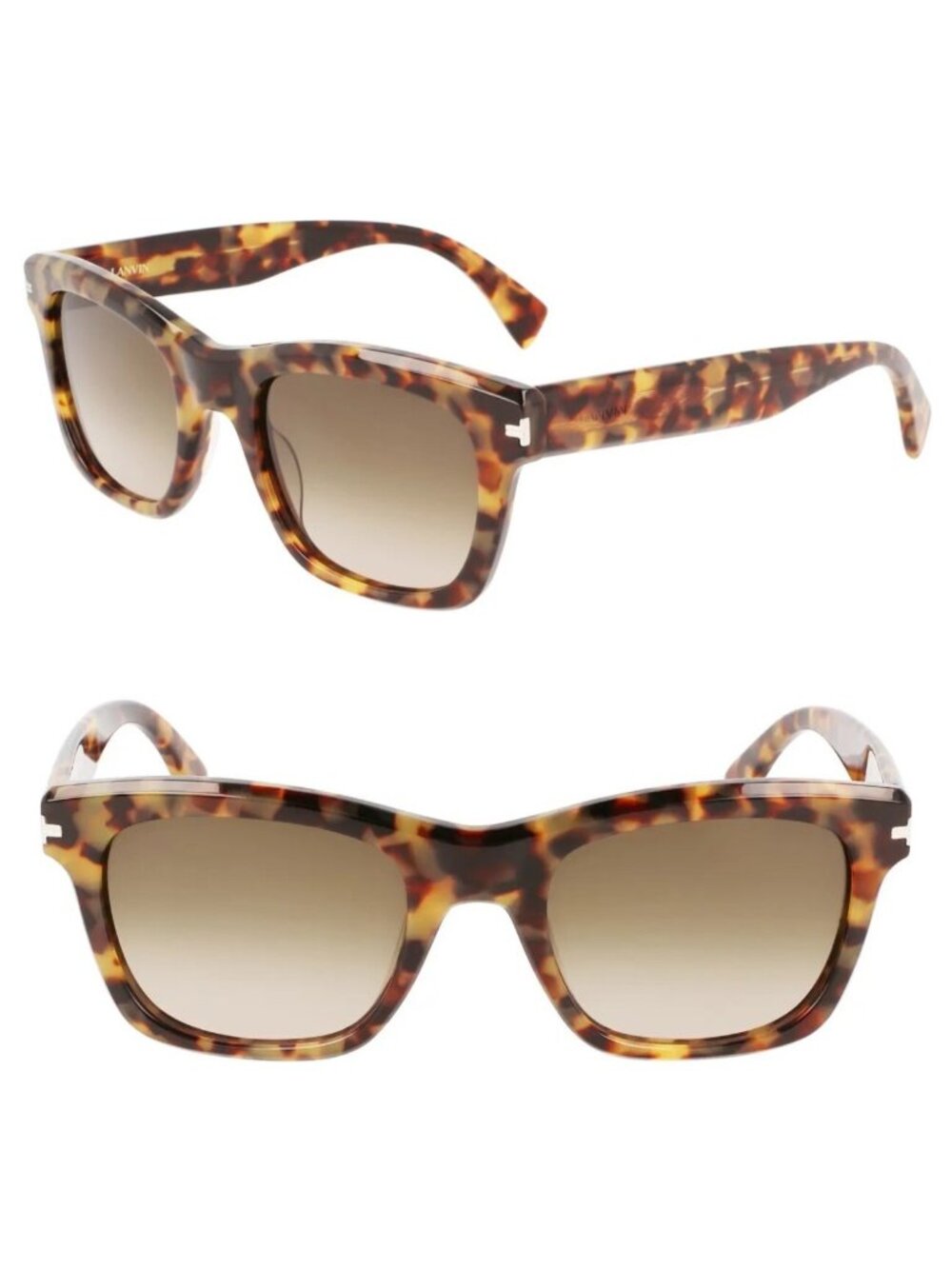 Lanvin LNV620S 213 52mm Square Cat Eye Sunglasses Havana Brown Gradient - Italy